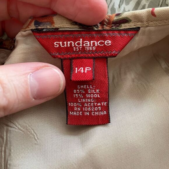 VTG Sundance Wool/Silk Blend Paisley Print Bohemian Cottage Core Skirt Sz 14P - Picture 3 of 7